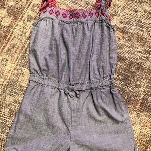 Gymboree Kids Blue Romper with Pink Accents (6)
